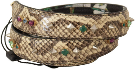 Dolce & Gabbana Elegante Beige Pythonleren Schouderband voor Dames - One Size