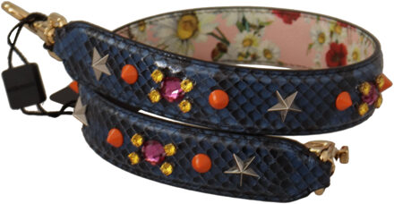 Dolce & Gabbana Elegante Blauwe Python Leren Tas Vrouwenriem - maat