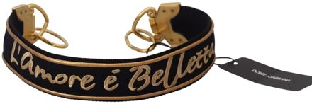 Dolce & Gabbana Elegante Gouden Zwarte Schoudertas Dames Hengsel Zwart/goud - One Size