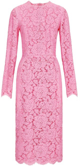 Dolce & Gabbana Elegante Kant Jurk voor Vrouwen Dolce & Gabbana , Pink , Dames - S