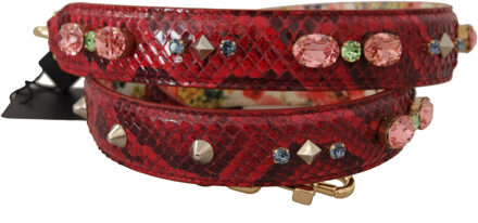 Dolce & Gabbana Elegante Rode Python Leren Tas Dames Schouderriem - maat Rood