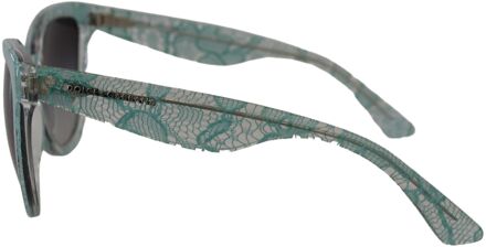 Dolce & Gabbana Elegante Siciliaanse Kant Designer Dames Zonnebril Blauw