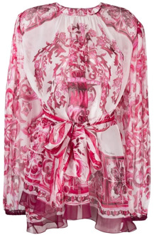 Dolce & Gabbana Elegante Zijden Blouse voor Vrouwen Dolce & Gabbana , Pink , Dames - S