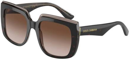 Dolce & Gabbana Familieprint zonnebril Dolce & Gabbana , Brown , Dames - 54 MM