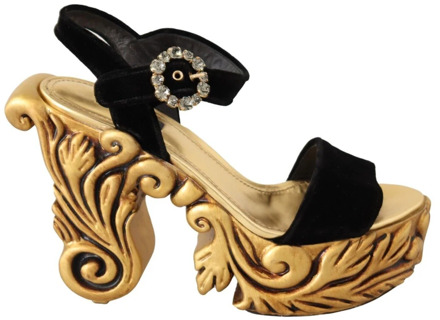 Dolce & Gabbana Flat Sandals Dolce & Gabbana , Black , Dames - 37 Eu,39 Eu,38 EU