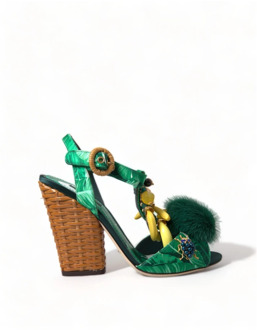 Dolce & Gabbana Flat Sandals Dolce & Gabbana , Green , Dames - 35 Eu,36 Eu,37 1/2 EU