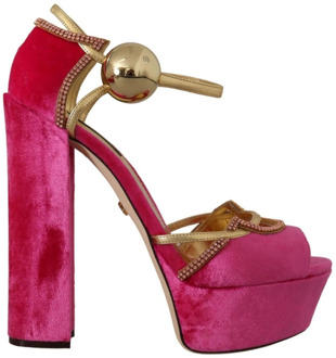 Dolce & Gabbana Flat Sandals Dolce & Gabbana , Pink , Dames - 38 1/2 EU
