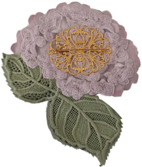 Dolce & Gabbana Florale Zijde Broche Hortensia Model Lila