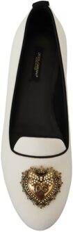 Dolce & Gabbana Fluwelen Instappers Dg33 Casual Stijl Wit - EU 35