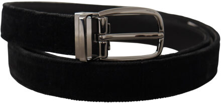 Dolce & Gabbana Fluwelen Riem Zwart - 90 cm