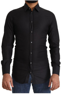 Dolce & Gabbana Formeel Overhemd Dolce & Gabbana , Black , Heren - XS