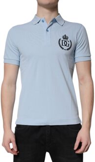 Dolce & Gabbana Geborduurd Poloshirt Lichtblauw