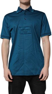 Dolce & Gabbana Geborduurde Logo Poloshirt Groenblauw
