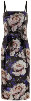 Dolce & Gabbana Geborduurde Pailletten Midi Jurk Dolce & Gabbana , Multicolor , Dames - S