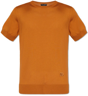 Dolce & Gabbana Gebreid T-shirt Dolce & Gabbana , Orange , Heren - M,S