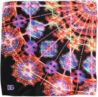 Dolce & Gabbana Gedrukt Zijden Sjaal Zwart