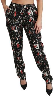 Dolce & Gabbana Gedrukte Zijden Broek Muziekontwerp - maat Zwart