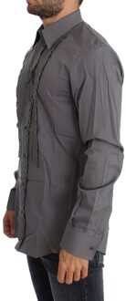 Dolce & Gabbana Gefronste Detail Shirt Met Lange Mouwen Grijs