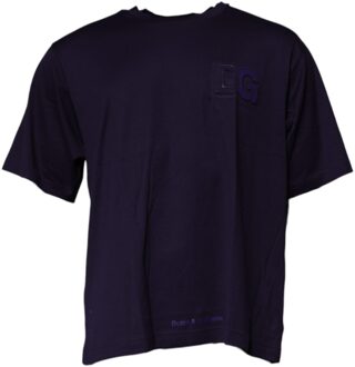 Dolce & Gabbana Gegraveerd Logo T-shirt met Korte Mouwen - maat Donkerblauw