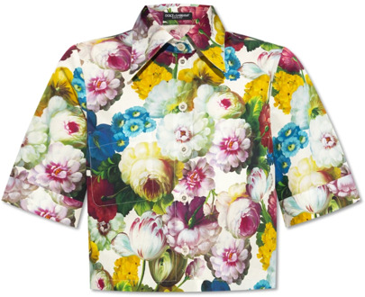 Dolce & Gabbana Geknipt shirt met bloemenmotief Dolce & Gabbana , Multicolor , Dames - S,Xs