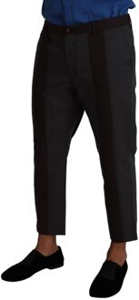 Dolce & Gabbana Gekorte Twee-tone Broek Donkergrijs