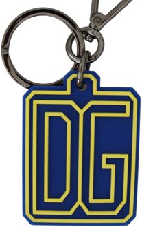 Dolce & Gabbana Gele Blauwe Messing Sleutelhanger DG Logo Sleutelhanger Veelkleurig - One Size