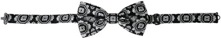 Dolce & Gabbana Geometrisch Patroon Vlinderdas Ft3958 Zwart - One Size