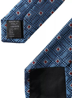 Dolce & Gabbana Geometrisch Patroon Zijden Stropdas - maat Blauw