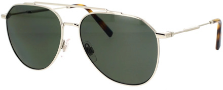 Dolce & Gabbana Gepolariseerde pilotenzonnebril met donkergroene lenzen Dolce & Gabbana , Gray , Unisex - 58 MM