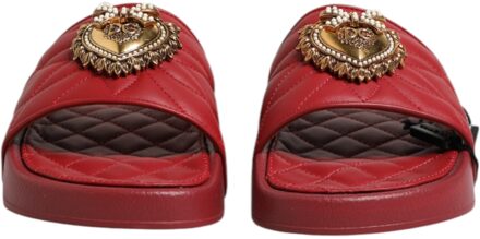 Dolce & Gabbana Gequilted Slide Slipper Rood - EU 35