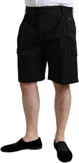 Dolce & Gabbana Geregen Cargo Shorts Zwart - EU 48