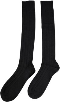 Dolce & Gabbana Geribbelde Katoenen Kousen Zwart