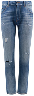 Dolce & Gabbana Gescheurde katoenen jeans Dolce & Gabbana , Blue , Heren - XS