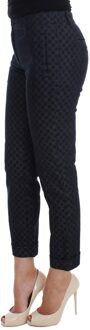Dolce & Gabbana Gestippelde Broek Donkerblauw - EU 38 / UK 10