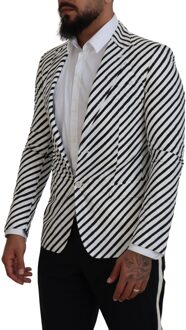 Dolce & Gabbana Gestreepte Blazer Met Notch Lapel Wit