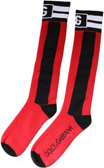 Dolce & Gabbana Gestreepte Kniesokken - maat Rood