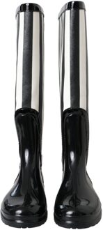 Dolce & Gabbana Gestreepte Waterdichte Regenlaarzen Zwart