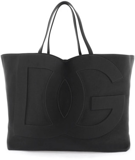 Dolce & Gabbana Gewatteerde DG Logo Leren Winkel Tas Dolce & Gabbana , Black , Dames - ONE Size