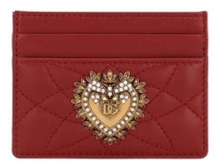 Dolce & Gabbana Gewatteerde Leren Devotion Kaarthouder Dolce & Gabbana , Red , Dames - ONE Size