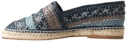 Dolce & Gabbana Geweven Leren Espadrilles Slipon Grijs - EU 41
