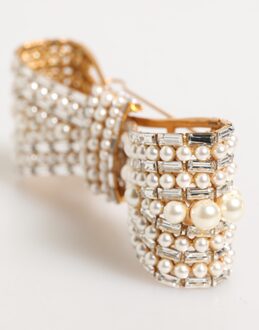 Dolce & Gabbana Gouden Messing Glas Kristal Nepparel Versierde Speld