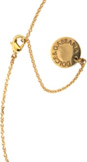 Dolce & Gabbana Gouden Messing Ketting Hond Hart Hanger Hanger Ketting - One Size