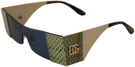 Dolce & Gabbana Gouden Metalen Rechthoekige Zonnebril DG2263 voor Dames Veelkleurig