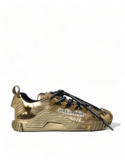 Dolce & Gabbana Gouden NS1 Sneakers met Logo Details Dolce & Gabbana , Yellow , Dames - 35 EU