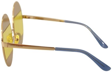 Dolce & Gabbana gouden ovale metalen kristallen tinten dames zonnebril - One Size
