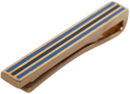 Dolce & Gabbana Gouden Tonaal Messing Logo Gegraveerde Stropdas Clip Bar