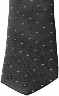 Dolce & Gabbana Gray Pattered Classic Mens Slim Men's Ntrigaar Grijs