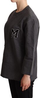 Dolce & Gabbana Grijs Geborduurde Pullover Trui voor dames Zwart
