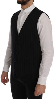 Dolce & Gabbana Grijs STAFF Katoenen Gestreept Mannen Vest