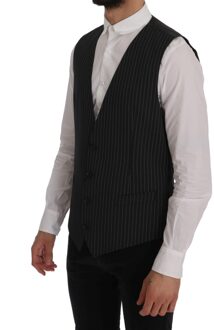 Dolce & Gabbana Grijs wollen stretch vest voor heren